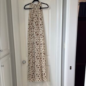 Cheetah print halter, wide leg jumpsuit. S.